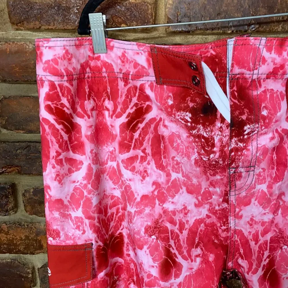 NWT Nonwe Red Tie Dye Sportswear Quick Dry Lined Board Shorts Men's Size 38
